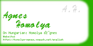 agnes homolya business card